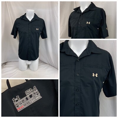Vanderbilt Commodores Under Armour Shirt S Black Poly Button EUC YGI O1-120