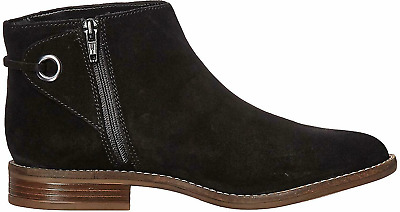 Clarks Collection Suede Booties Camzin Bow Black