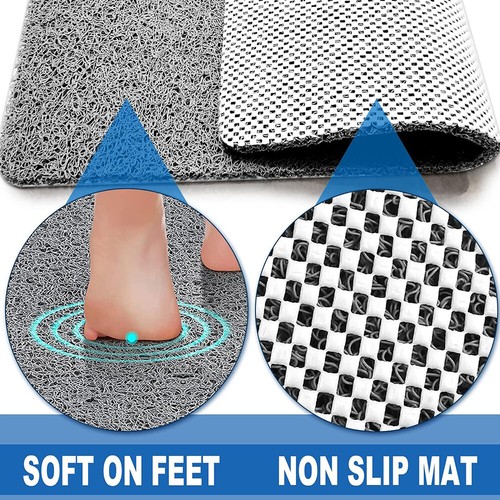 AU Shower Rug Anti Slip Loofah Bathroom Bath Mat Carpet Water Drains Shower Bath - Picture 3 of 24