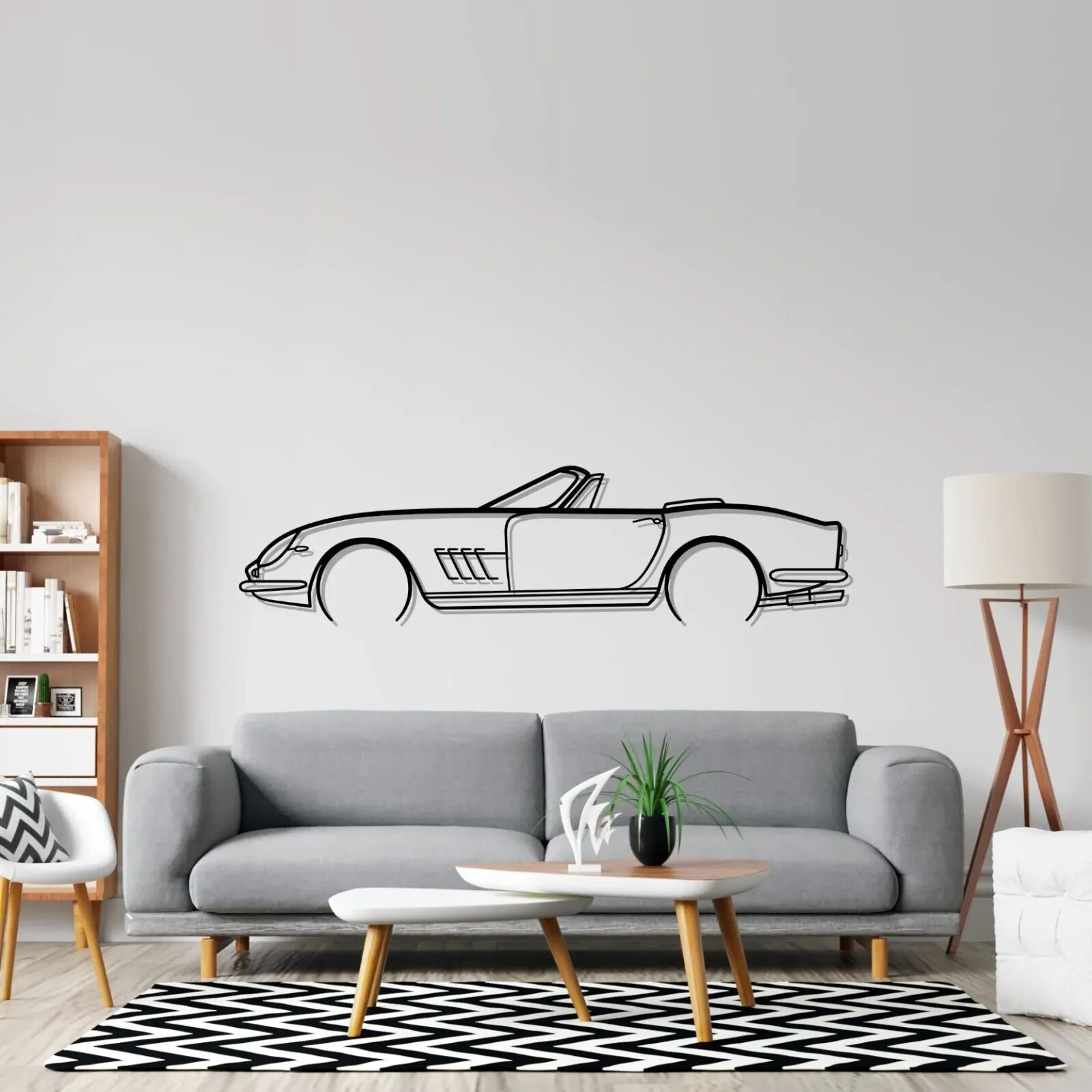3D Acrylic Metal Car Silhouette Wall Art - USA Auto Decor NART Spyder Poster-image