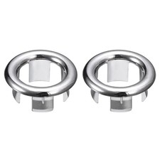 2Pack 24mm Sink Trim Overflow Cover Ring Hole Insert in Round Caps Silver