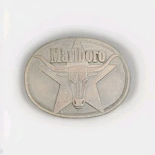 Vintage Solid Brass Philip Morris Inc. 1987 Marlboro Belt Buckle. V9