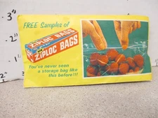 ZIPLOCK storage bags product FREE SAMPLE 1960s DOW Chemical kitchen storage
