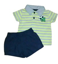 0-3 month Carter's Shorts  Striped Polo Shirt Set Boys Summer Outfit
