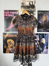VTG D&G Dolce & Gabbana Mixed Animal Floral Print Chiffon Dress Lace Trim Size S