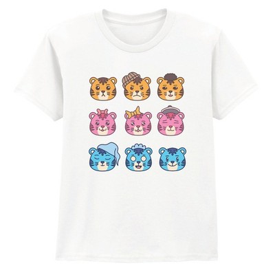 Süßes Tigergesichter Kinder T-Shirt Tier Grafik Tee