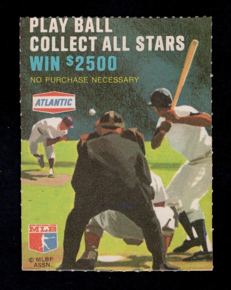 1968 Atlantic Oil Play Ball Contest Card #2 Al Kaline HOF Detroit Tigers VG-EX+