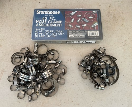Lot of approximately 100+ Steel Hose Clamps Mixed Sizes Assorted Industrial Lot