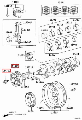 Genuine Hilux LN110 LN109 LN108 2L 3L Harmonic Damper Balancer Pulley w Bolt - Picture 11 of 20