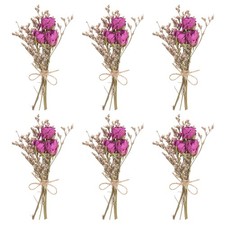 6 St&uuml;ck Mini-Rosen, getrocknete Blumen, Baby-Atem, Boho, DIY-Geschenk, Rose, rot