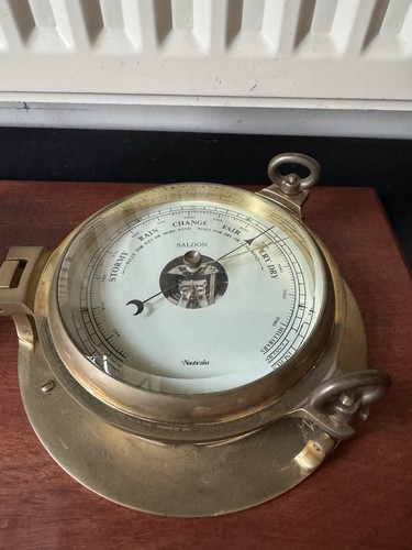 Saloon Instruments Nauticalia Brass Porthole Barometer Saloon Instrument Ships Clock | eBay UK