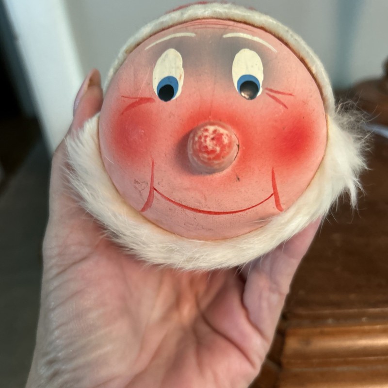 Vintage Christmas Made in Germany Santa Head Candy Container Ornament