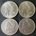 Lot of Four 1921 $1 Morgan Silver Dollars