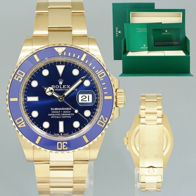 2026 NEW PAPERS Rolex Submariner Sunburst Blue Ceramic 126618LB Yellow Gold
