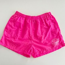 LA GEAR Windbreaker Fabric / Nylon Shorts : Neon Pink - L Large
