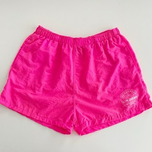LA GEAR Windbreaker Fabric / Nylon Shorts : Neon Pink - L Large