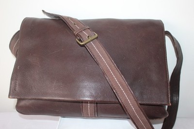 Adolfo Dominguez braune Leder Laptoptasche Umhängetasche Kuriertasche Organizer Arbeit