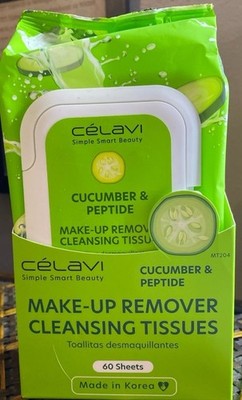 Célavi Cucumber & Peptide Make-Up Remover Cleansing Tissues 60 Sheets
