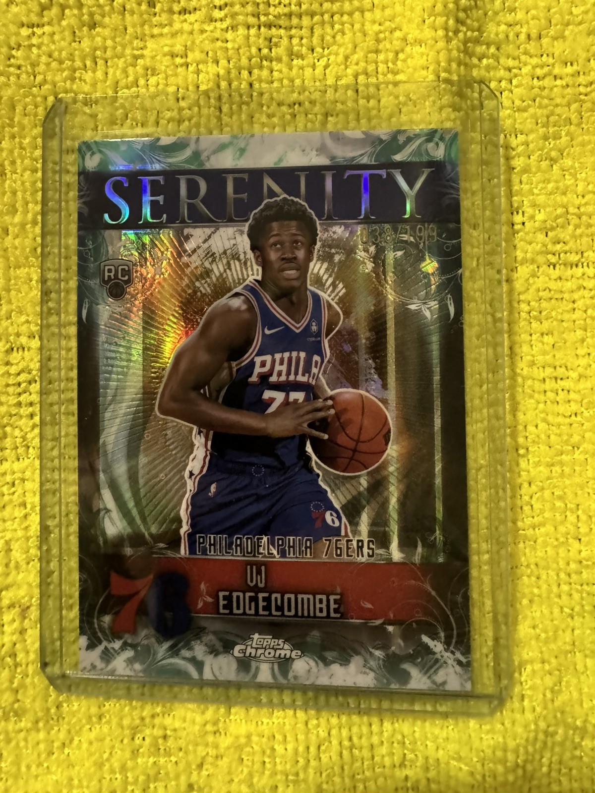 2025-26 Topps Chrome SY-13 VJ Edgecombe Aqua Serenity RC 38/199