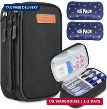 suzamed Insulin Cooler Travel Case, Double Layer Medicine Kit Diabetes Travel Ca