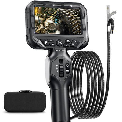 Dual Lens Articulating Borescope  Two-Way Endoscope Camera with Light Articulate
