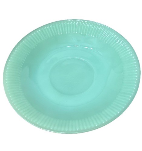 Jadeit Fire King Ofenglas Teetasse & Untertasse 1948-1950 Jane Ray Muster Vintage - Bild 8 von 10