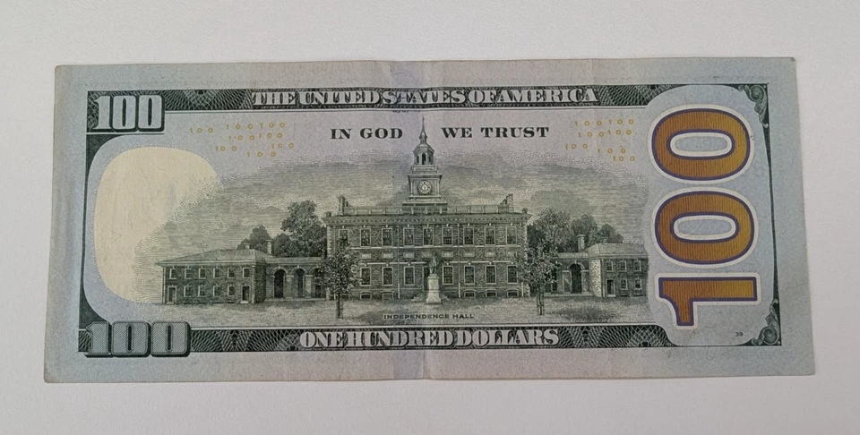 2019 $100 Dollar TRINARY TRIPLES 222 UNCIRULATED FANCY SERIAL Number Bill Note - Image 2 of 2