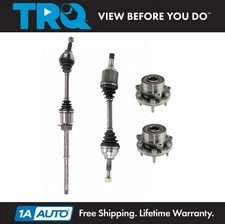 TRQ Front CV Axle Shaft Assembly Wheel Hub Bearing Set 4pc for Explorer AWD