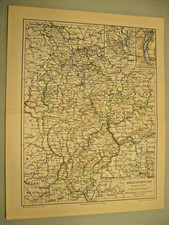 Rhein Provinz Landkarten,Übersicht von 1896 alte Original Lithographie