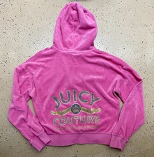 Vintage Juicy Couture Tracksuit Jacket Velvet Velour Pink Size XL