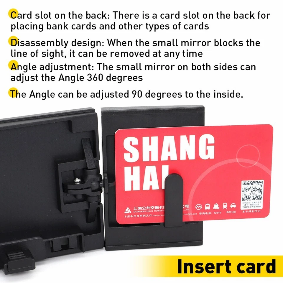 Espejo retrovisor interior gran angular gran angular punto ciego camioneta universal coche Foto 3 de 4