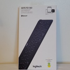 Logitech Keys-To-Go Slim Bluetooth Keyboard Black QWERTY w Stand charger missing