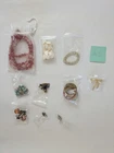 Mixed vintage costume jewelry lot earrings necklace bracelet watch ring brooch