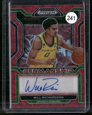 2022 Panini Prizm #CP-WRI Will Richardson College Penmanship Prizms Red/88