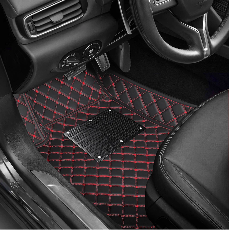 For Nissan Leather Car Floor Mats Front & Rear Car Liners All Weather Non-Slip Foto 2 de 4