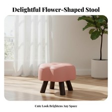 Pouf Imbottito con Gambe Seduta Imbottita Panchetto Imbottito a 4 Gambe