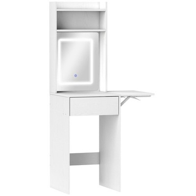 Kleiner Schminktisch mit Spiegel und LED-Leuchten, kompakter Schminktisch mit Tropfen L