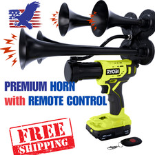 Premium Ryobi 18V Impact Drill Train Air Horn with Remote Control | Quad 4