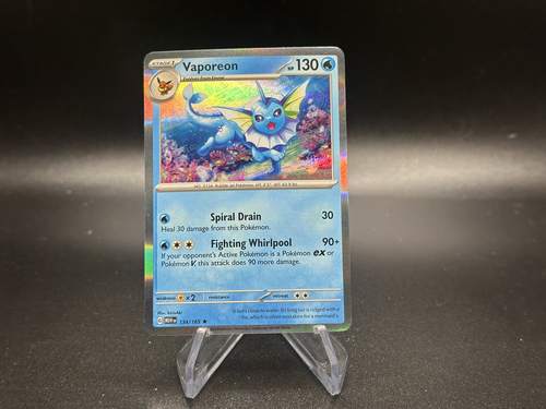 Pokemon Card Vaporeon 134/165 Jap Pokemon Card 151 Reverse Holo Master Ball