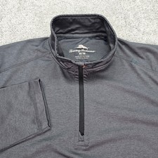 Tommy Bahama Mens Gray Quarter Zip Long Sleeve Pullover Shirt Medium EUC