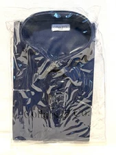 NWT Collars & Co Dress Collar Polo Shirt Mens Navy Blue 2XL Free Shipping