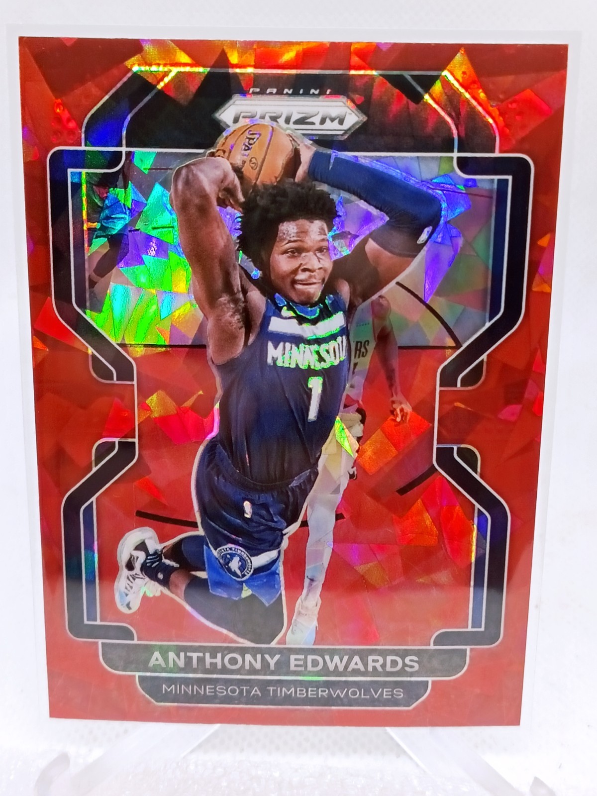 2021-22 Panini Prizm - Anthony Edwards #37 Red Ice Prizm 2nd Year Rare