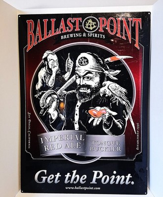 Ballast Point Brewing Imperial Red Ale Tongue Buckler Metal Beer Sign 28x19 READ