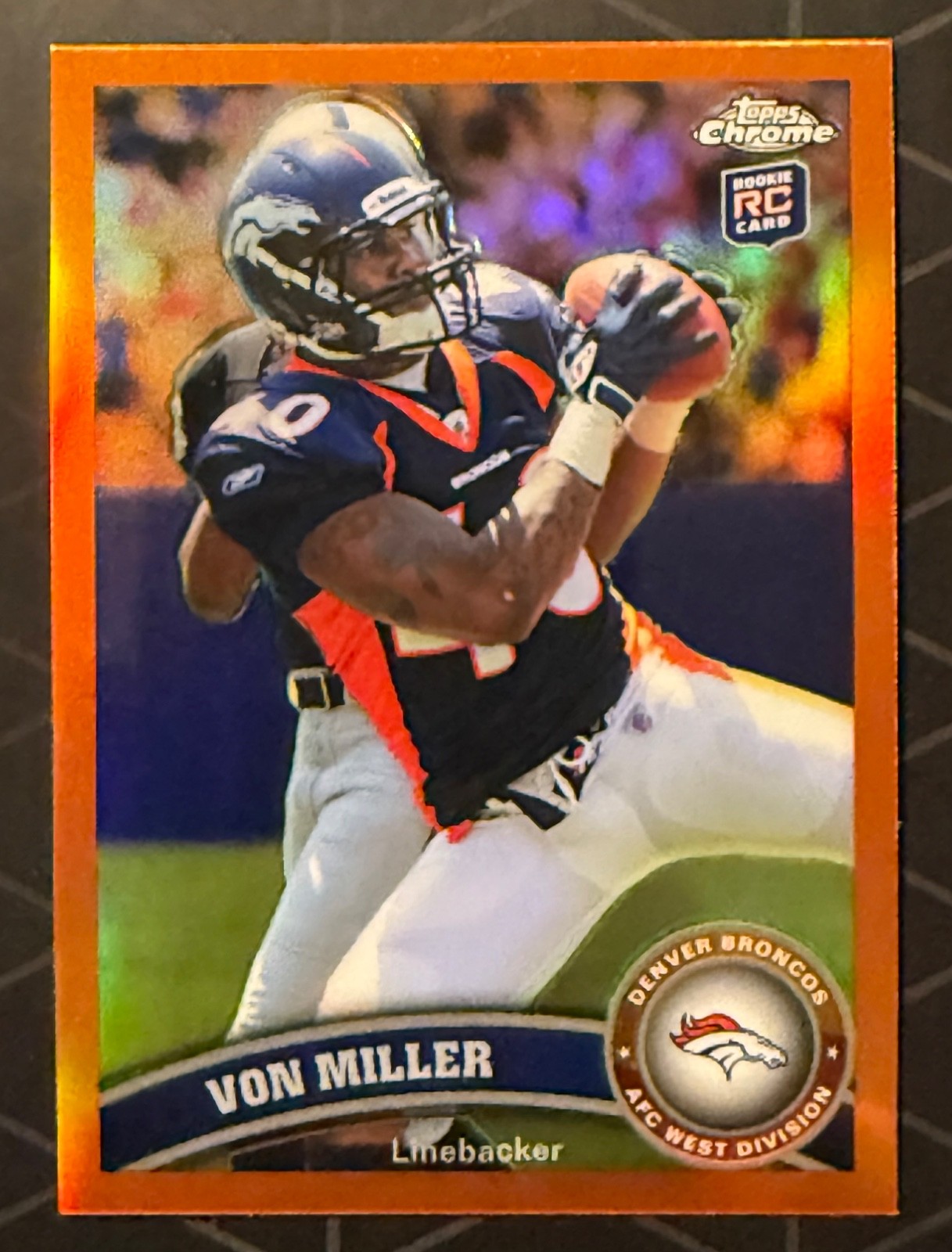 2011 Topps Chrome Football Von Miller RC Orange Refractor Parallel # 212