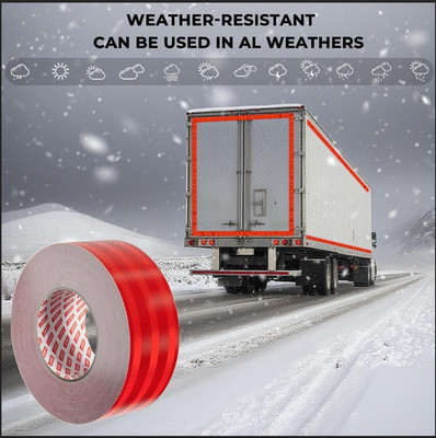 2 Inch X 30 FT Reflective Tape Outdoor Waterproof DOT-C2 Fade Resistant Red R...