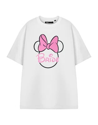 Disney Minnie Mouse Blanc Bride Hen Party T-shirt à manches courtes Femme - Photo 1/4