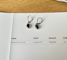 Schwarzer Spinell-Silberohrringe von Juwelo 9...