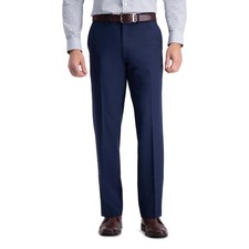 NWT Haggar Men's Performance Comfort Stretch Flat Front Dress Pant, Straight Fit