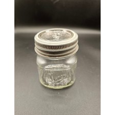 Mason Clear Glass 4oz Mini Jar with Rustic Metal Lid Small Storage Spice Jar