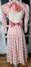 Gunne Sax Jessica McClintock Vtg Dress Lace Satin Romantic Victorian Party Fem